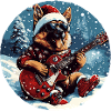 German Shepherd Dog Christmas Guitar