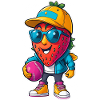 Strawberry Baseball Hero with Sunglasses
