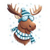 Winter deer with glasses and scarf