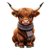 Cuddly cow with scarf