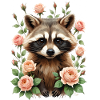 Raccoon with rose frame
