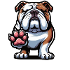 Tal med poten English Bulldog Bully Bully