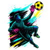 Neon Goalkeeper Art, Football Gift, Highlight