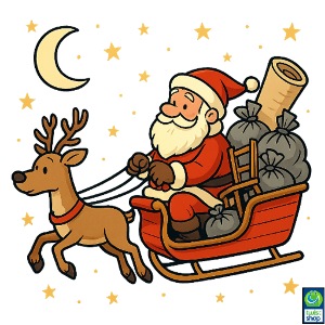 Arrenslee met kerstman