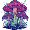Purple Psychedelic Mushrooms