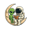 Astronaut Alien Space Book Lover lesen