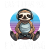 Gamer Sloth im Retro Sunset