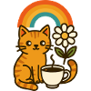 Coffee, Cat and Rainbow