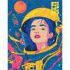 Astronautin im Neon PopArt Stil