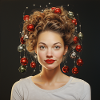 Weihnachtliche Haarkrone Portrait junge Frau