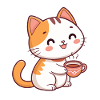 Cat cartoon hot mug