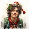 Merry Christmas portrait young man