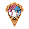 Baseball Eiscreme In Waffel Mit Streuseln