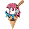 Baseball Eiscreme Waffel Mit Schlaeger Streuseln