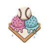 Baseball Eiscreme Streusel Auf Home Plate