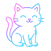 Neon gradient cat buddy