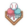 Baseball Eiscreme Home Plate Sommerlaune