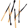 Burnt matches in a simple arrangement