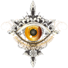 Mystical ornament with amber eye