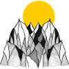 Golden Sun over Mountain Peaks