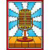 Retro Microphone Stained Glass
