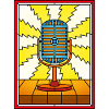 Retro Microphone Lightning Burst