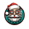 Cooler Weihnachtsmann Mit Sonnenbrille Bart Xmas