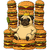 Funny Pug King Cheeseburger Cartoon Funny