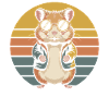 Hamster with sunglasses retro style