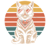 Cat Sunset with Glasses