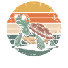 Retro Sunset Turtle
