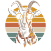 Retro Goat Head with Sunglasses
