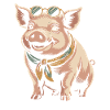 Sunglasses Pig with Scarf