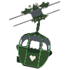 Green Cable Car Heart Motif