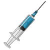 Syringe Neon Blue: Medical Style