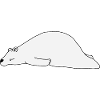 Niedlicher Eisbär schläft, gemütliche Wintertierkunst