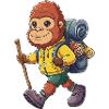 Cute Bigfoot Hiking Camping Adventure Backpacker