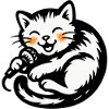 Cat singer with microphone