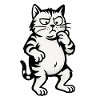 Pensive Cat Cartoon