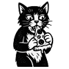 Pizza cat in cartoon style