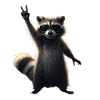 Cool raccoon with sunglasses motif