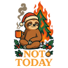 Not Today Chill Sloth Funny T-Shirt