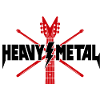 Heavy Metal Guitar and Crossed Drumsticks