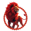 Red Cyber Lion in Ring