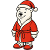 Winter bear in Santa outfit