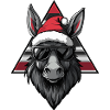 Donkey Santa with sunglasses