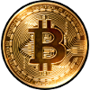 Golden Bitcoin Coin Rays