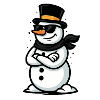 Cool snowman with sunglasses