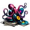 Farbenfroher Vinyl-Oktopus