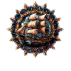 Kaleidoscopic sailing ship